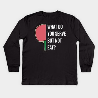 Ping Pong Table Tennis Tabletennis PingPong Foodie Pun Food Kids Long Sleeve T-Shirt